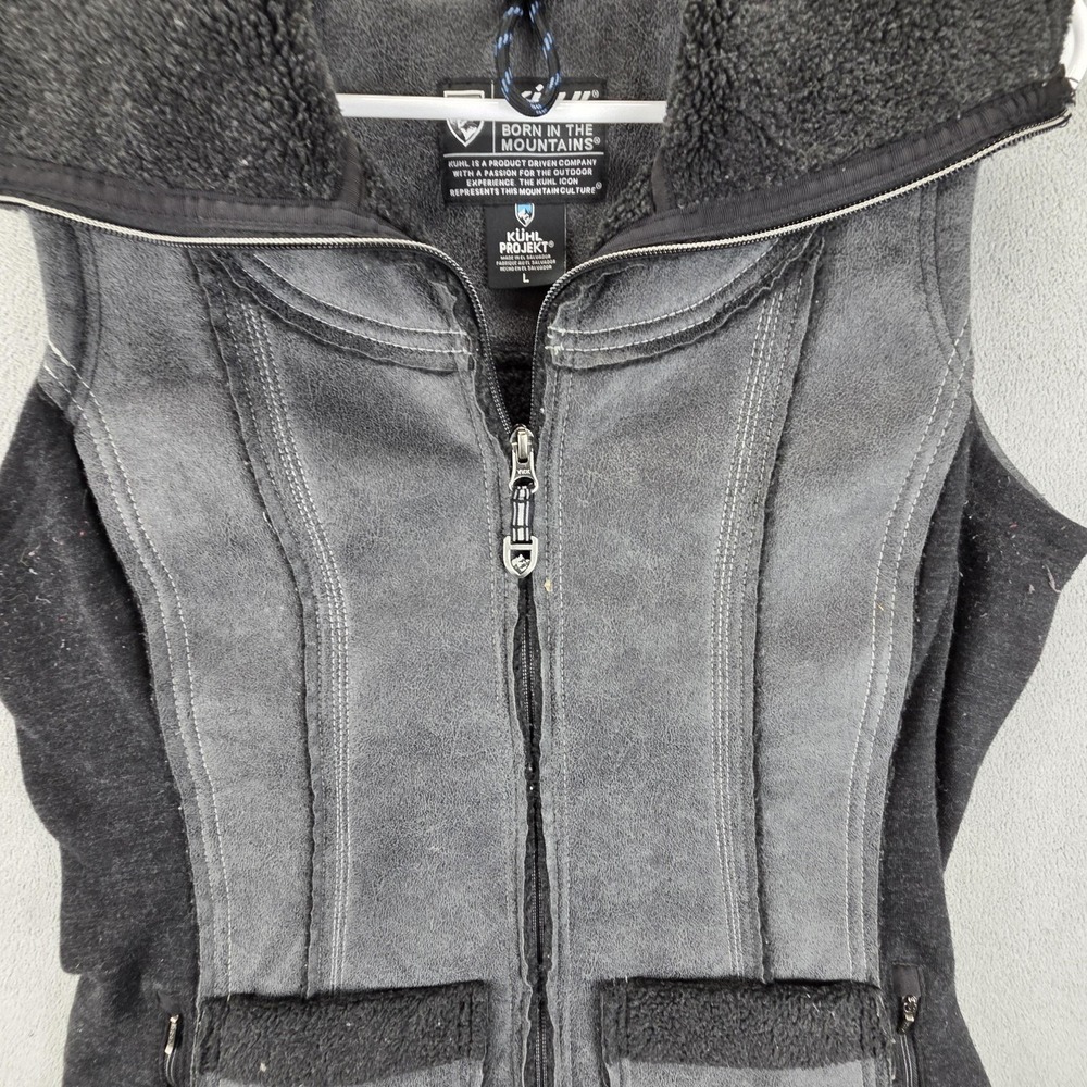 Kuhl Vest Womens Large Gray Dani Sherpa Fleece Lined Full Zip Pockets Warm - Picture 9 of 13